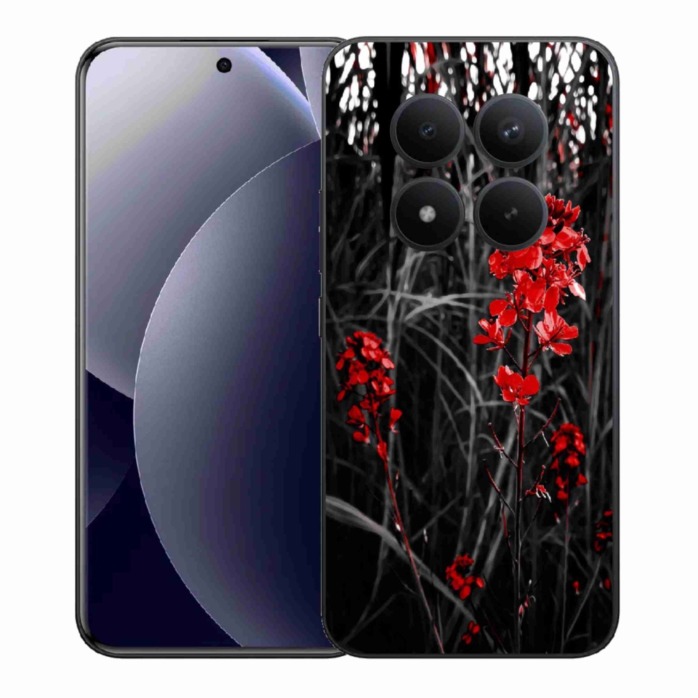 Gél borítás mmCase a Xiaomi Redmi Note 15 Pro+ 5G/Xiaomi Poco M8 Pro 5G - piros növényhez