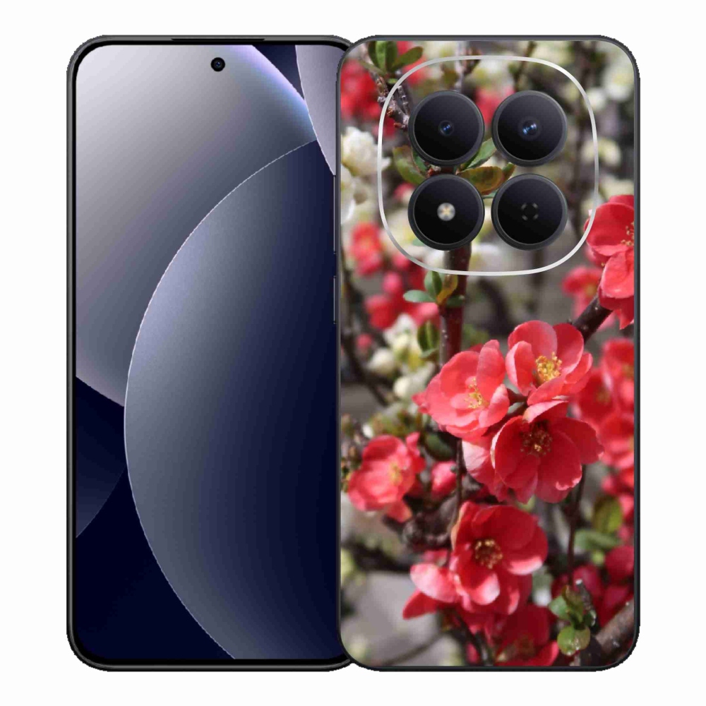 Gél borítás mmCase a Xiaomi Redmi Note 15 Pro 5G számára - piros virágok