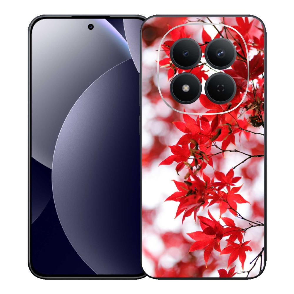 Gél borítás mmCase a Xiaomi Redmi Note 15 Pro 5G-hez - piros levelek