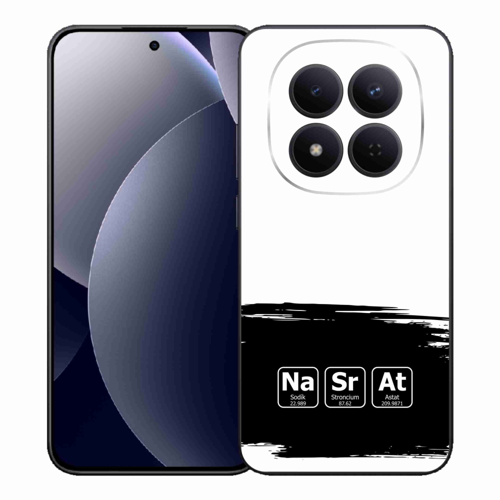 Gél borító mmCase a Xiaomi Redmi Note 15 Pro 5G számára - kémiai elemek fekete és fehér háttérrel