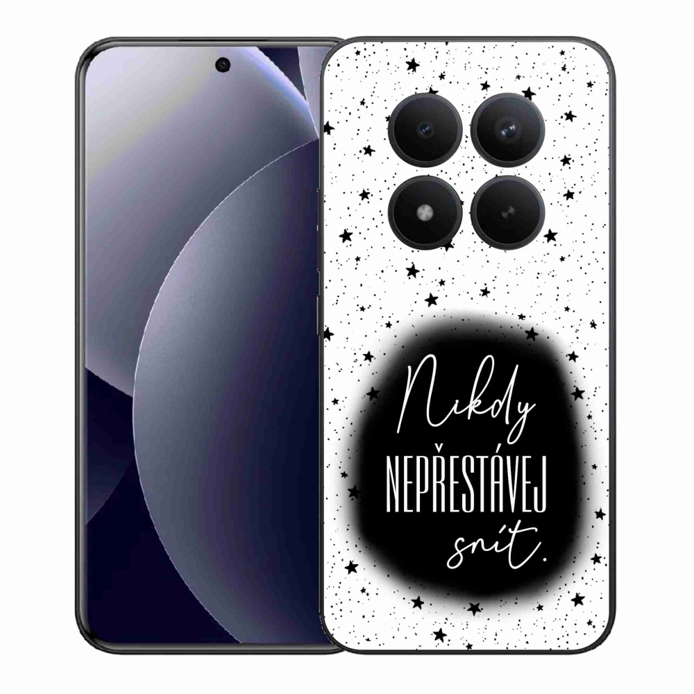 Gél borítás mmCase a Xiaomi Redmi Note 15 Pro+ 5G/Xiaomi Poco M8 Pro 5G - idézet 1 fekete és fehér háttérrel