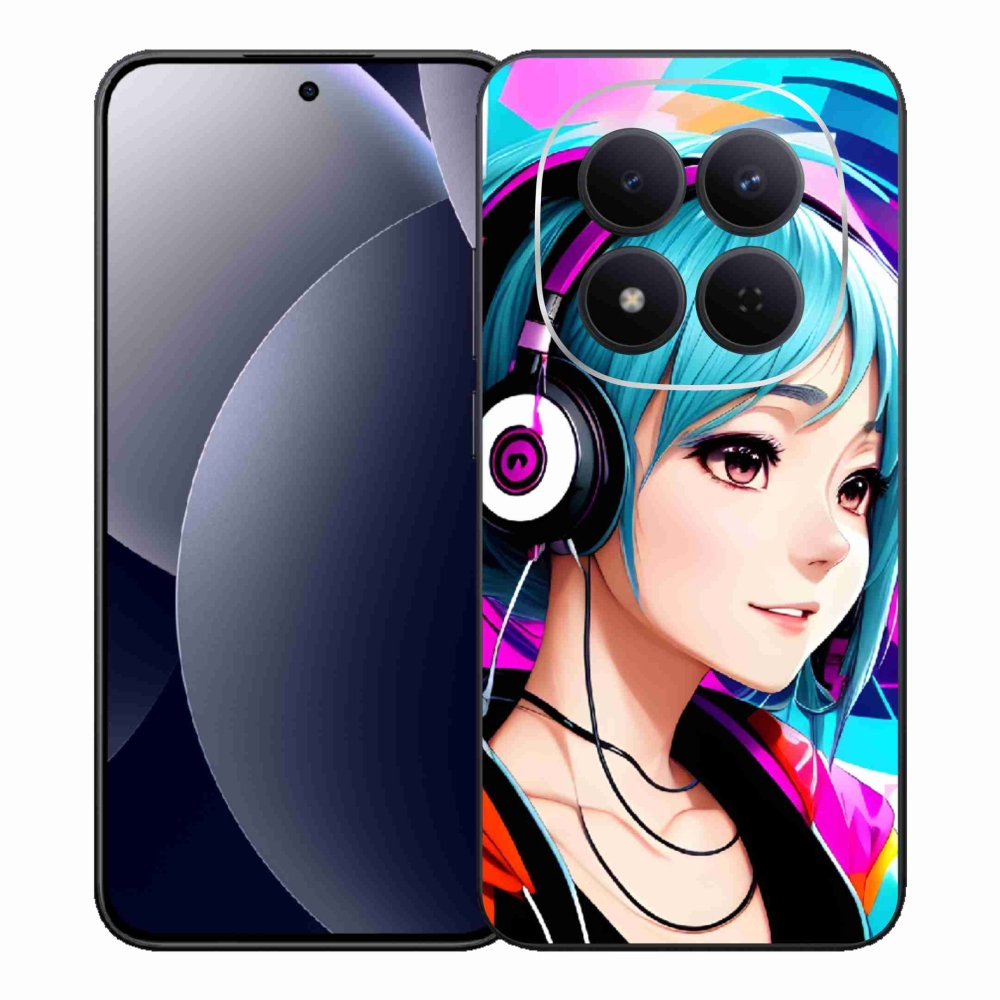Gél borítás mmCase a Xiaomi Redmi Note 15 Pro 5G - lány fejhallgatóval
