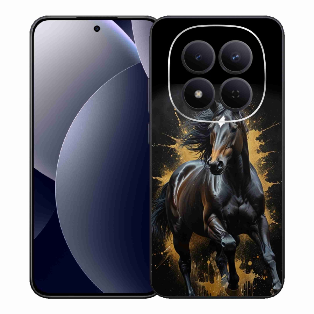 Gél borítás mmCase a Xiaomi Redmi Note 15 Pro 5G számára - elegáns fekete ménes