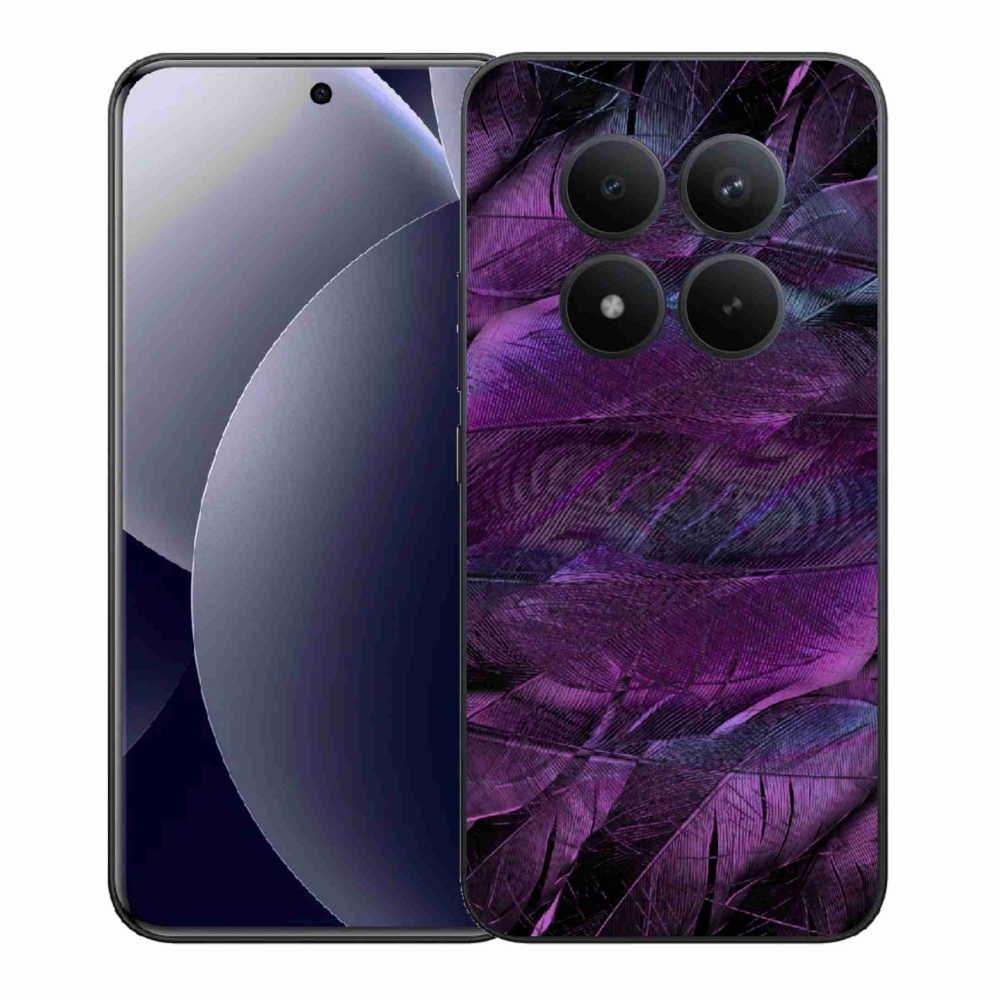Zselés borítás mmCase a Xiaomi Redmi Note 15 Pro+ 5G/Xiaomi Poco M8 Pro 5G számára - lila tollak