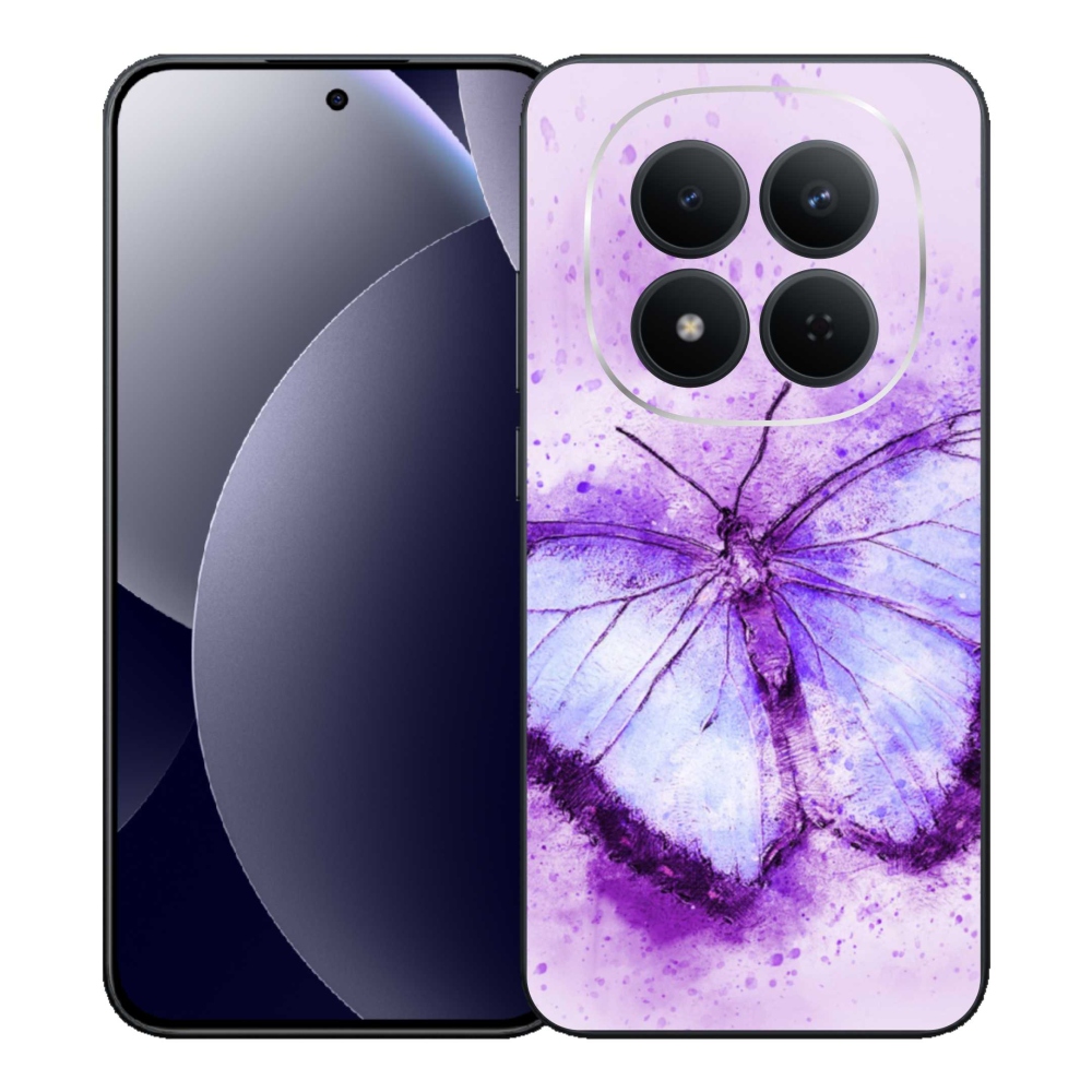 Gél borítás mmCase a Xiaomi Redmi Note 15 Pro 5G számára - lila pillangó