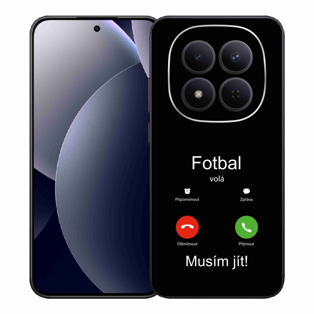 Gél borító mmCase a Xiaomi Redmi Note 15 Pro 5G - futball hívások fekete háttérrel