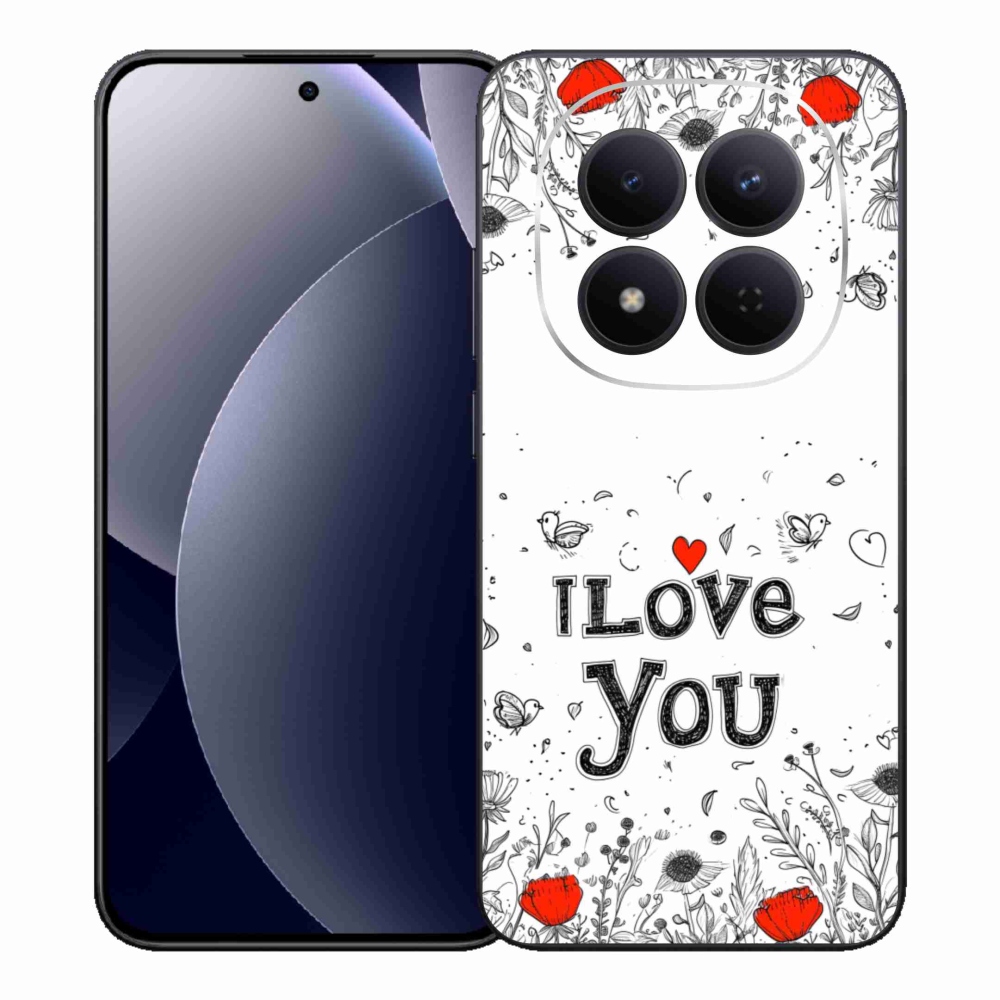 Gél borítás mmCase a Xiaomi Redmi Note 15 Pro 5G-hez - I love you fehér háttérrel