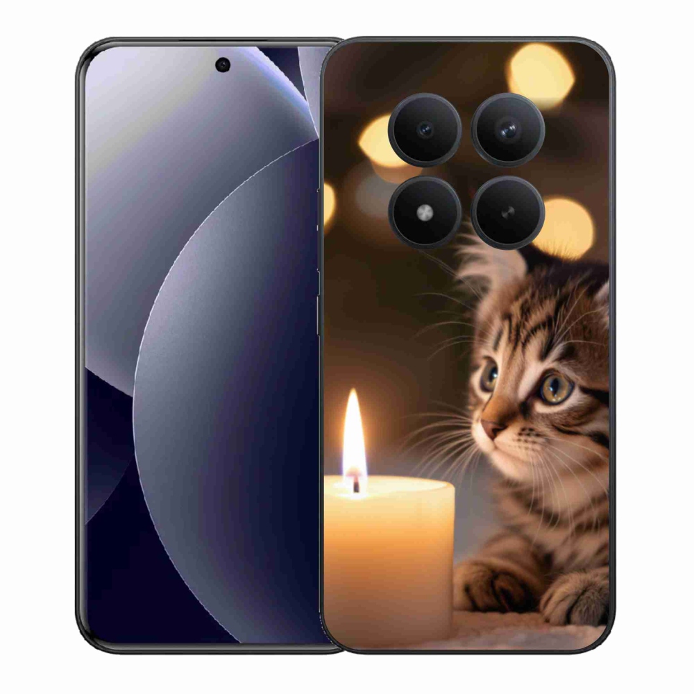 Gél borítás mmCase a Xiaomi Redmi Note 15 Pro+ 5G/Xiaomi Poco M8 Pro 5G számára - cica és gyertya