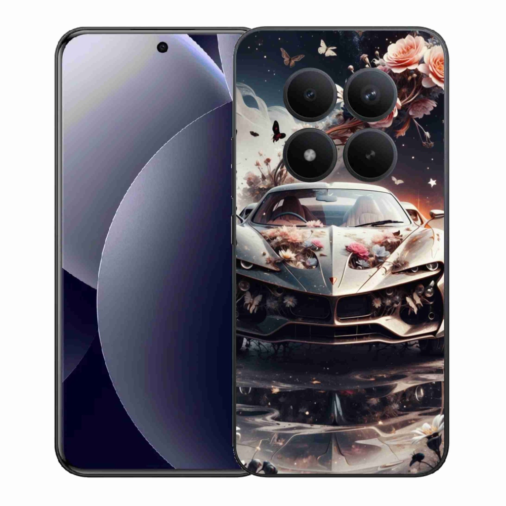 Gél borítás mmCase a Xiaomi Redmi Note 15 Pro+ 5G/Xiaomi Poco M8 Pro 5G - virágos sportkocsihoz