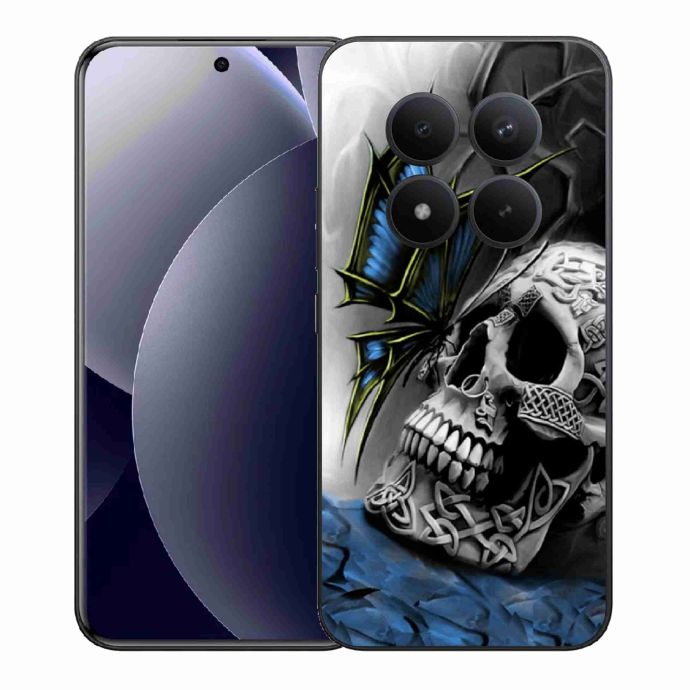 Gél borítás mmCase a Xiaomi Redmi Note 15 Pro+ 5G/Xiaomi Poco M8 Pro 5G számára - pillangó és koponya