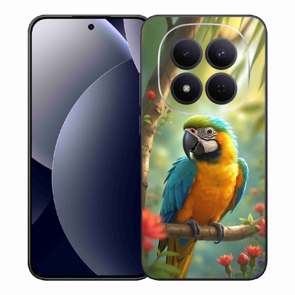 Gél borítás mmCase a Xiaomi Redmi Note 15 Pro 5G-hez - papagáj ara kék és sárga