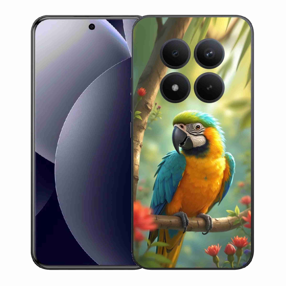 Gél borítás mmCase a Xiaomi Redmi Note 15 Pro+ 5G számára - papagáj ara kék és sárga