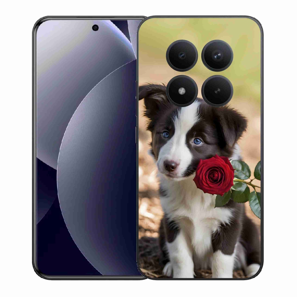 Gél borítás mmCase a Xiaomi Redmi Note 15 Pro+ 5G számára - aranyos border collie rózsával