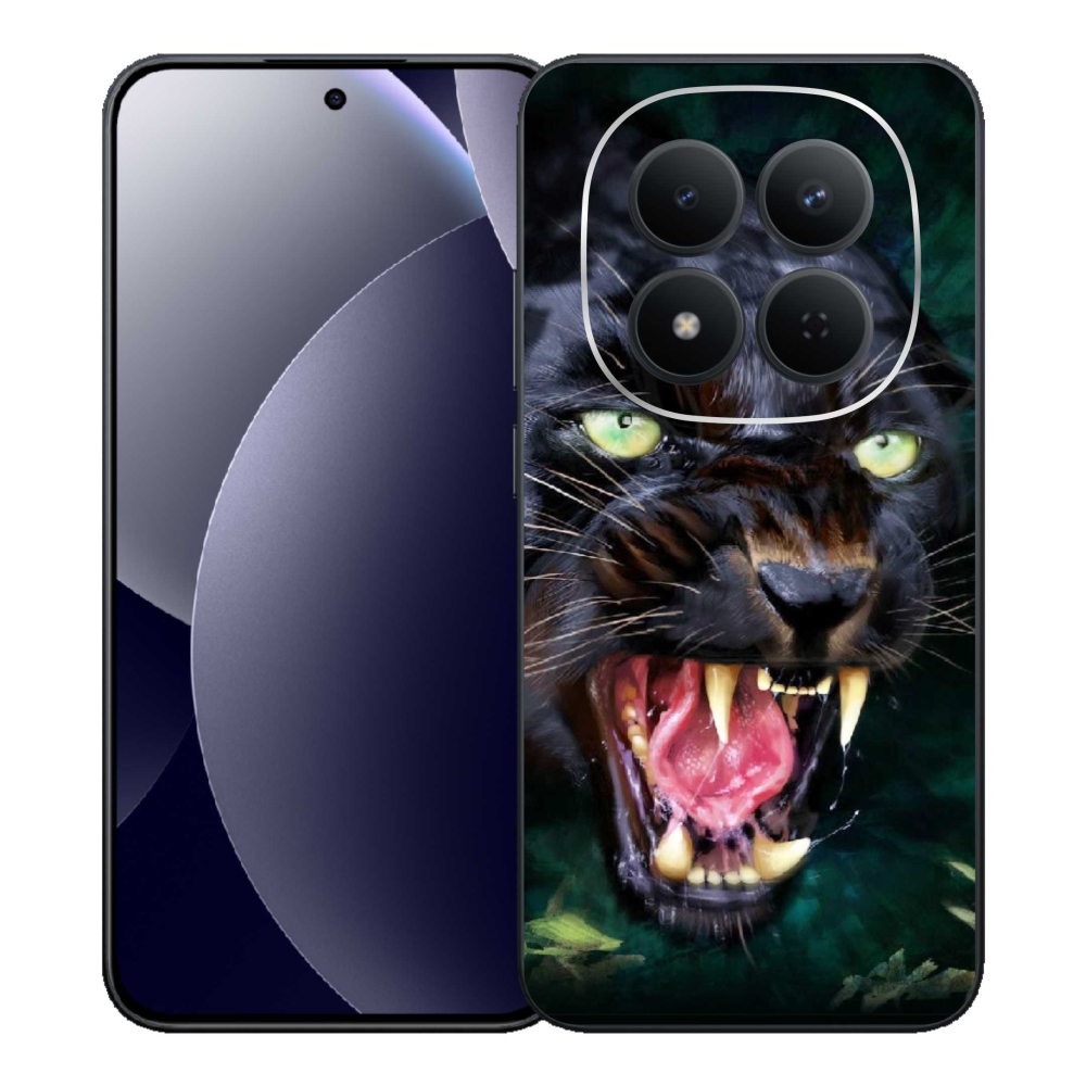 Gél borítás mmCase a Xiaomi Redmi Note 15 Pro 5G-hez - dühös fekete párduc