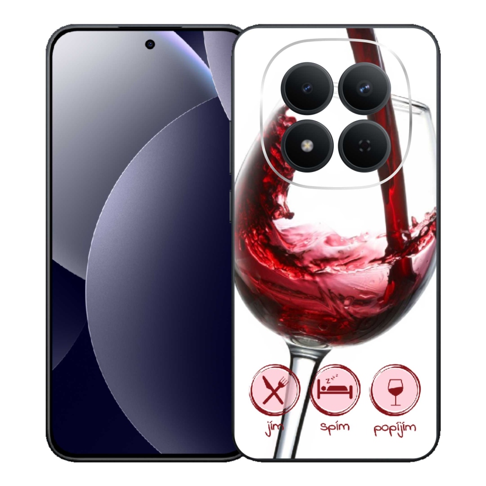 Gél borítás mmCase a Xiaomi Redmi Note 15 Pro 5G-hez - borospohár piros