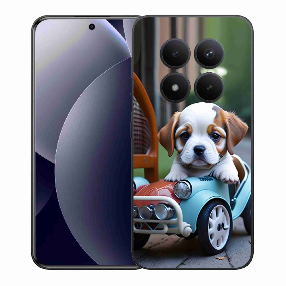 Gél borítás mmCase a Xiaomi Redmi Note 15 Pro+ 5G - kiskutya retro autóban