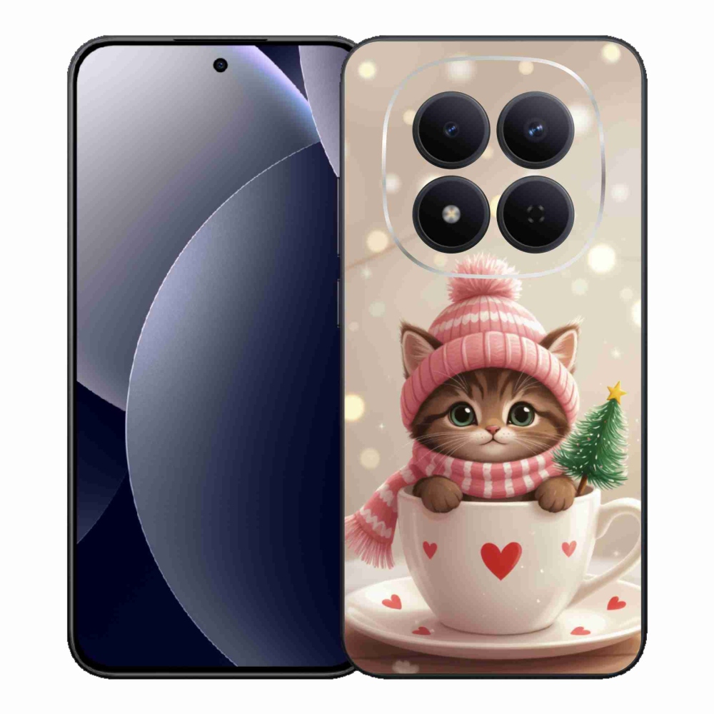 Gél borítás mmCase a Xiaomi Redmi Note 15 Pro 5G-hez - Karácsonyi cica a csészében