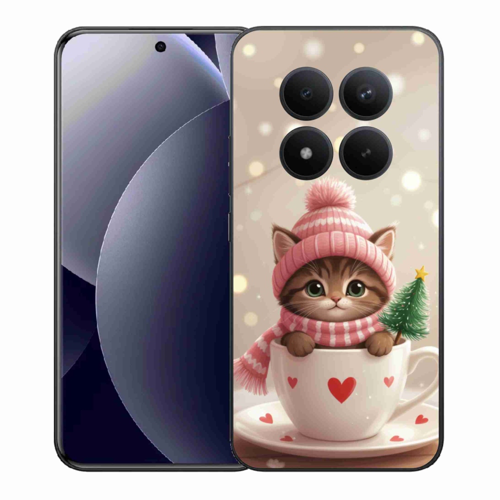 Gél borítás mmCase a Xiaomi Redmi Note 15 Pro+ 5G számára - Karácsonyi cica a csészében