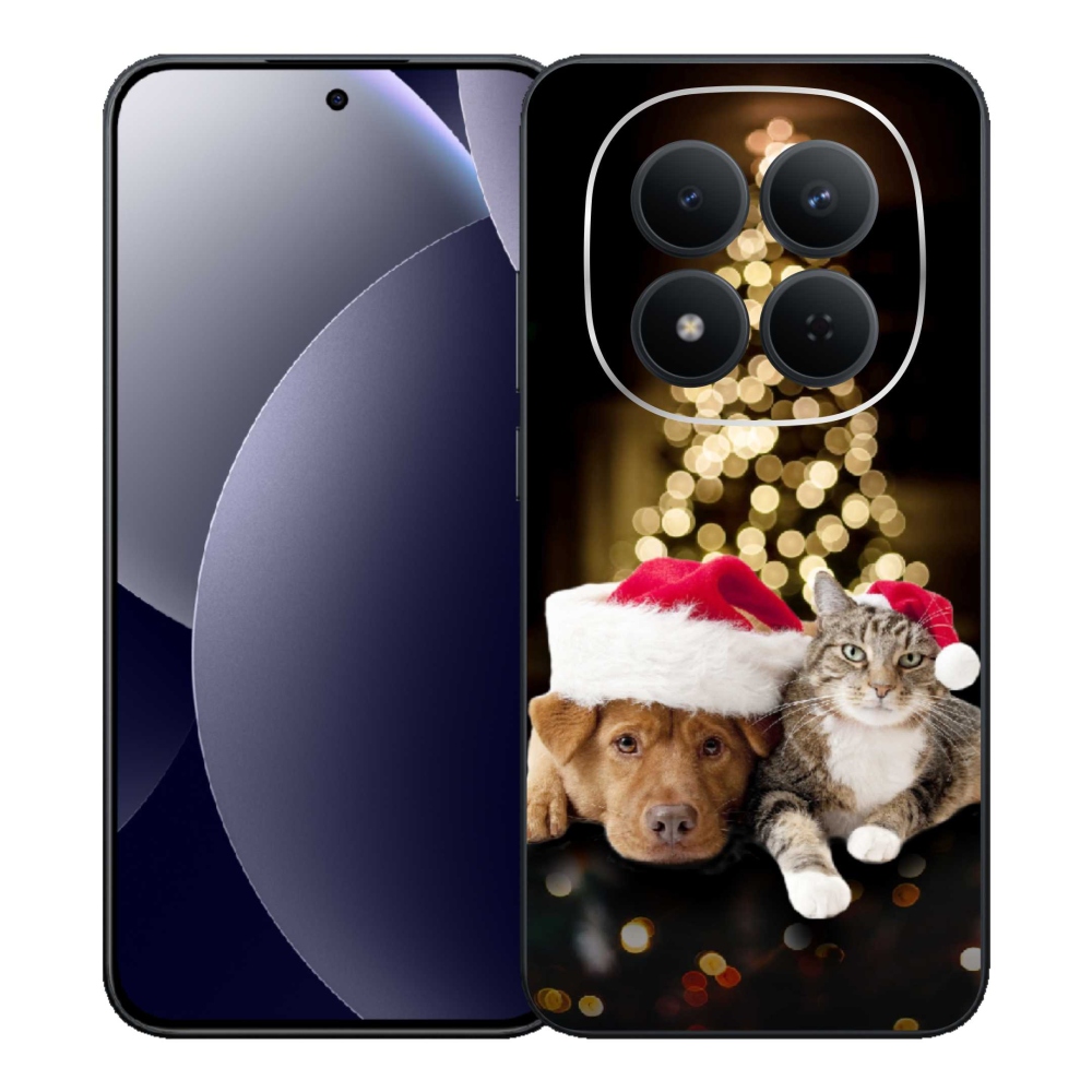 Gél borítás mmCase a Xiaomi Redmi Note 15 Pro 5G-hez - Karácsonyi kutya és macska