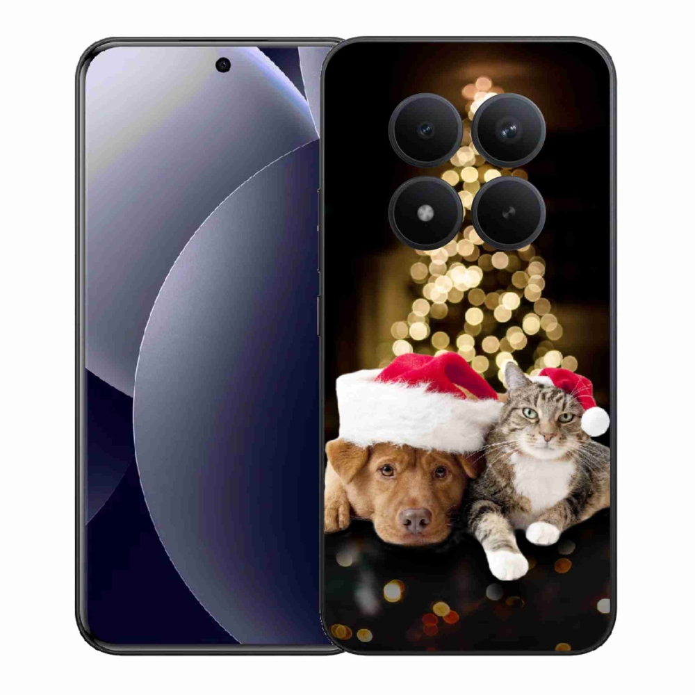 Gél borítás mmCase a Xiaomi Redmi Note 15 Pro+ 5G/Xiaomi Poco M8 Pro 5G - Karácsonyi kutya és macska