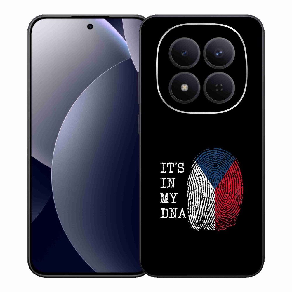 Gél borítás mmCase a Xiaomi Redmi Note 15 Pro 5G - zászlós ujjlenyomat fekete háttérrel