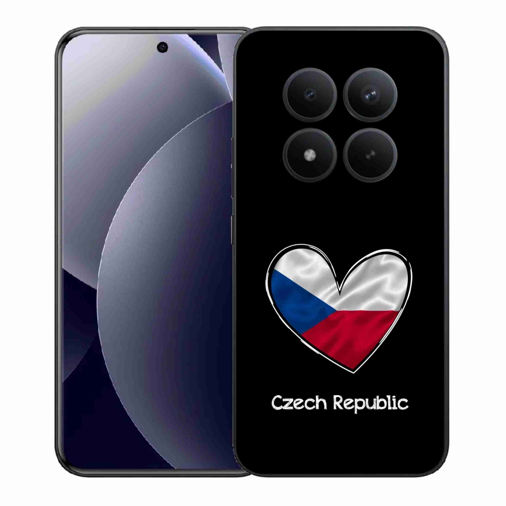 Gél borítás mmCase a Xiaomi Redmi Note 15 Pro+ 5G/Xiaomi Poco M8 Pro 5G számára - szív zászló fekete háttérrel