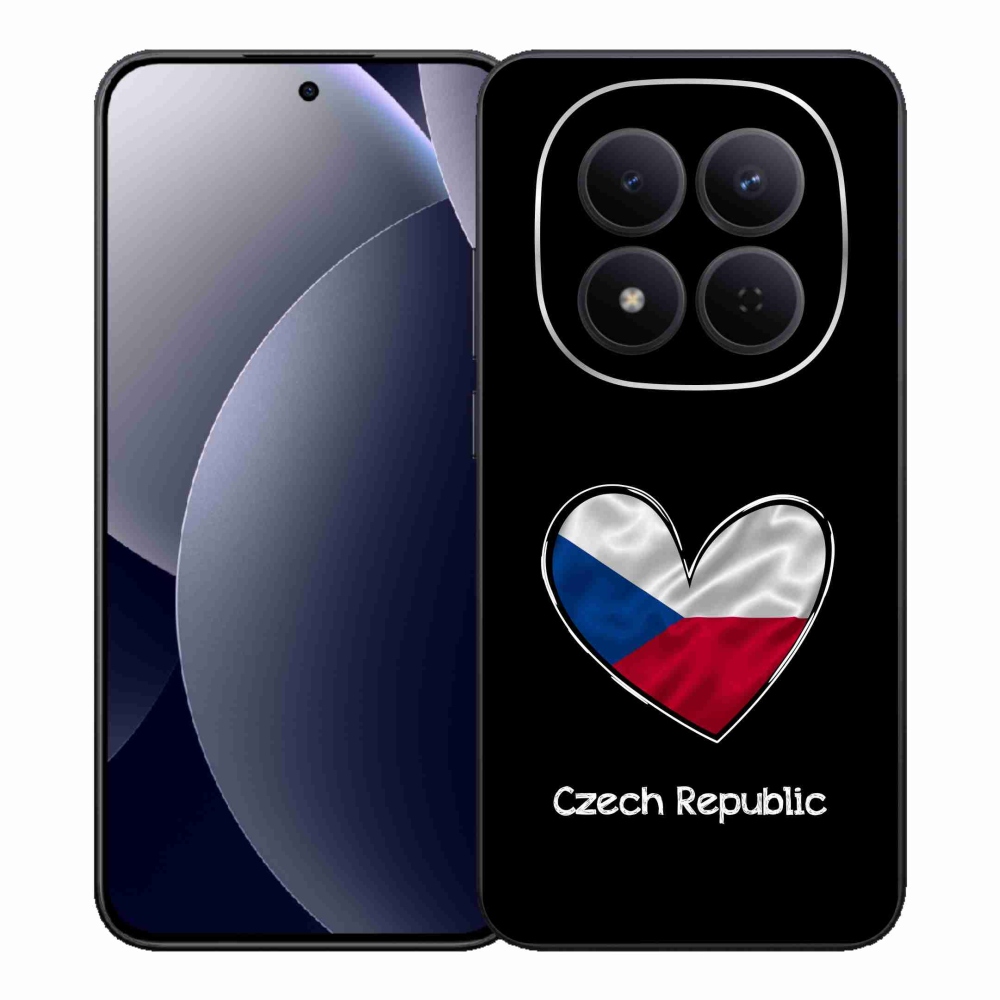 Gél borítás mmCase a Xiaomi Redmi Note 15 Pro 5G számára - szív zászló fekete háttérrel