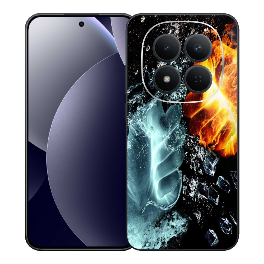 Gél borítás mmCase a Xiaomi Redmi Note 15 Pro 5G - víz és tűz számára