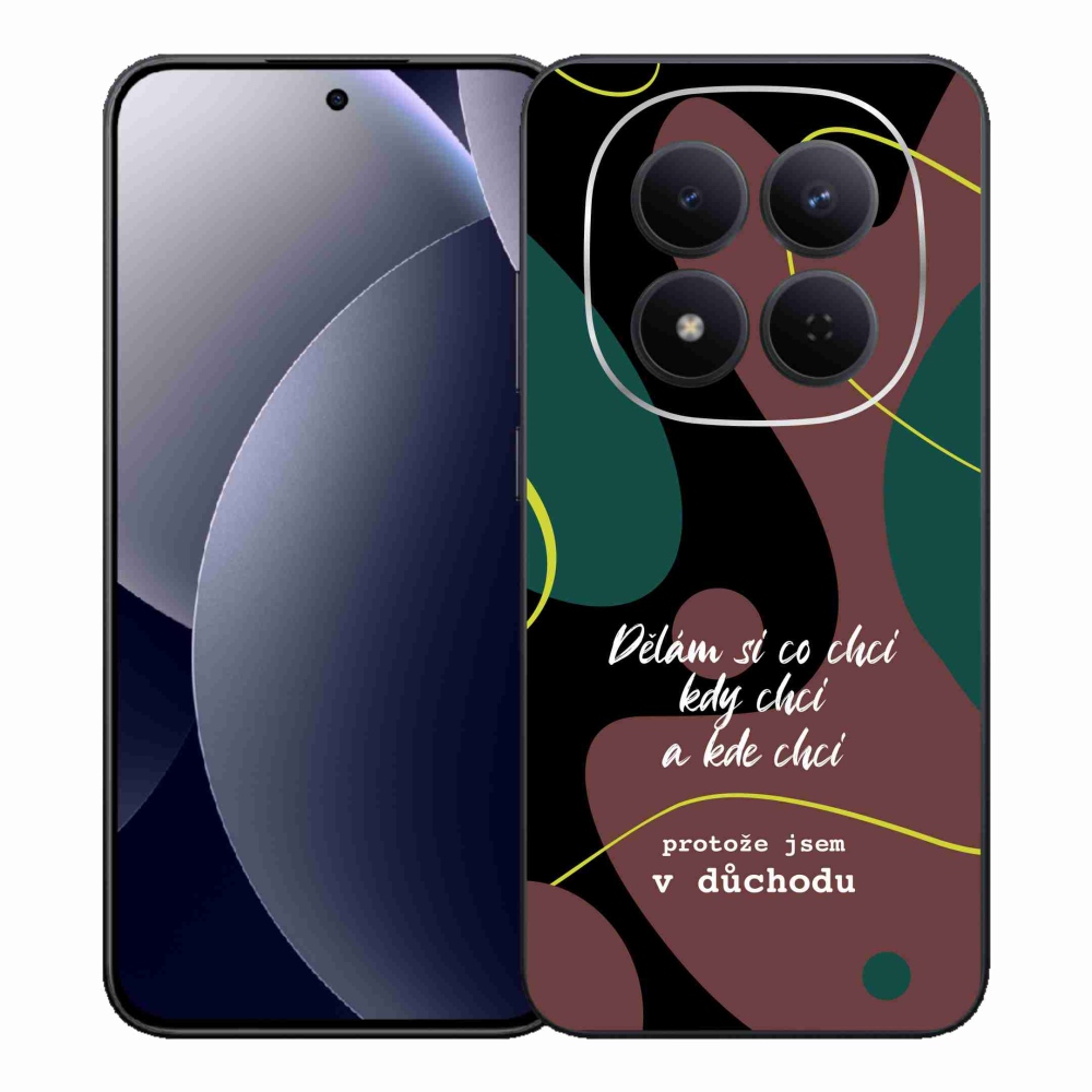 Gél borító mmCase a Xiaomi Redmi Note 15 Pro 5G-hez - vicces szöveg 10 fekete háttérrel