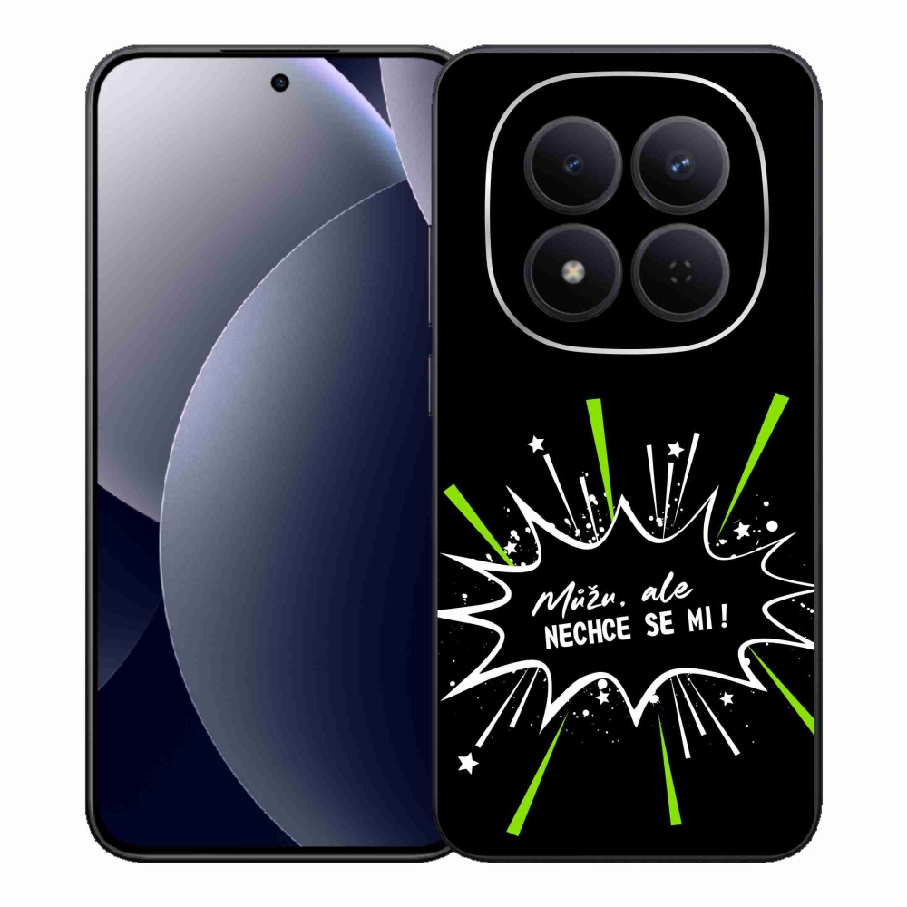 Gél borító mmCase a Xiaomi Redmi Note 15 Pro 5G-hez - vicces szöveg 11 fekete háttérrel