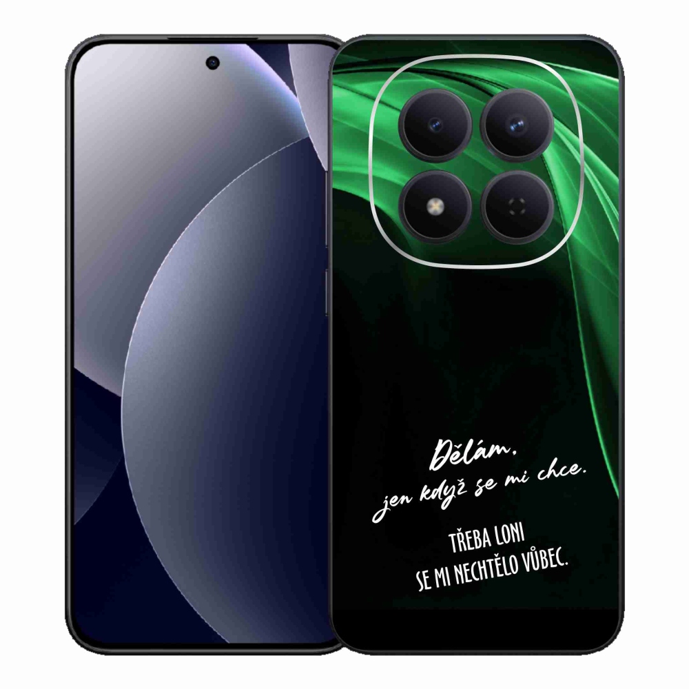 Gél borító mmCase a Xiaomi Redmi Note 15 Pro 5G-hez - vicces szöveg 12 fekete háttérrel