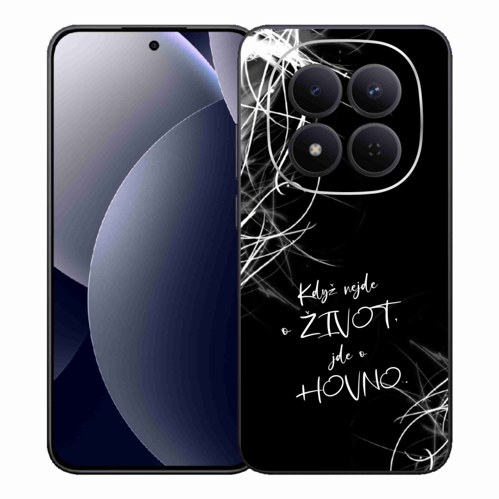 Gél borító mmCase a Xiaomi Redmi Note 15 Pro 5G-hez - vicces szöveg 16 fekete háttérrel