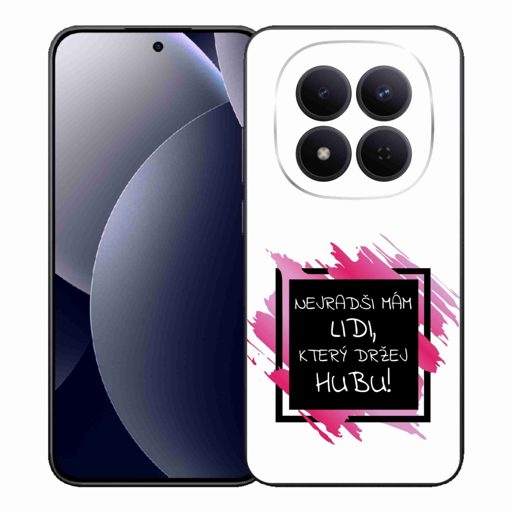 Gél borító mmCase a Xiaomi Redmi Note 15 Pro 5G-hez - vicces szöveg 7 fekete és fehér háttérrel