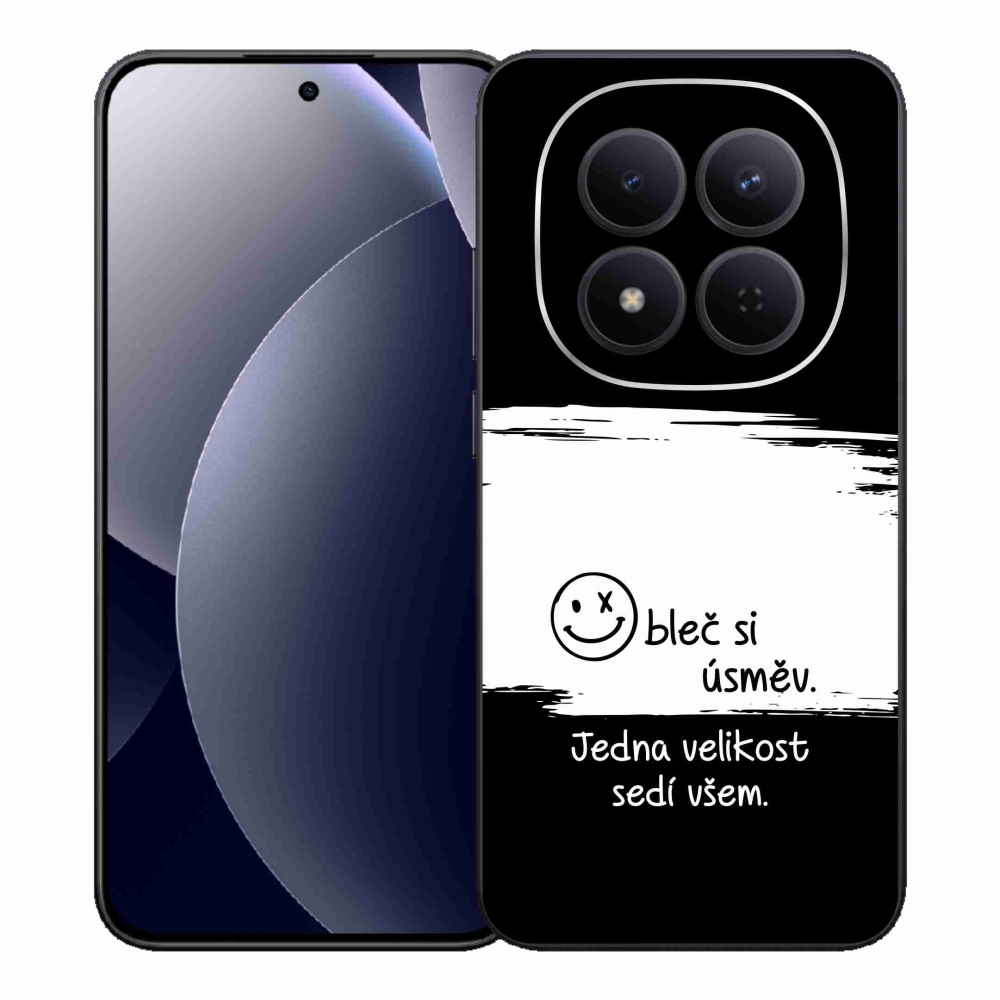 Gél borító mmCase a Xiaomi Redmi Note 15 Pro 5G-hez - vicces szöveg 8 fekete és fehér háttérrel