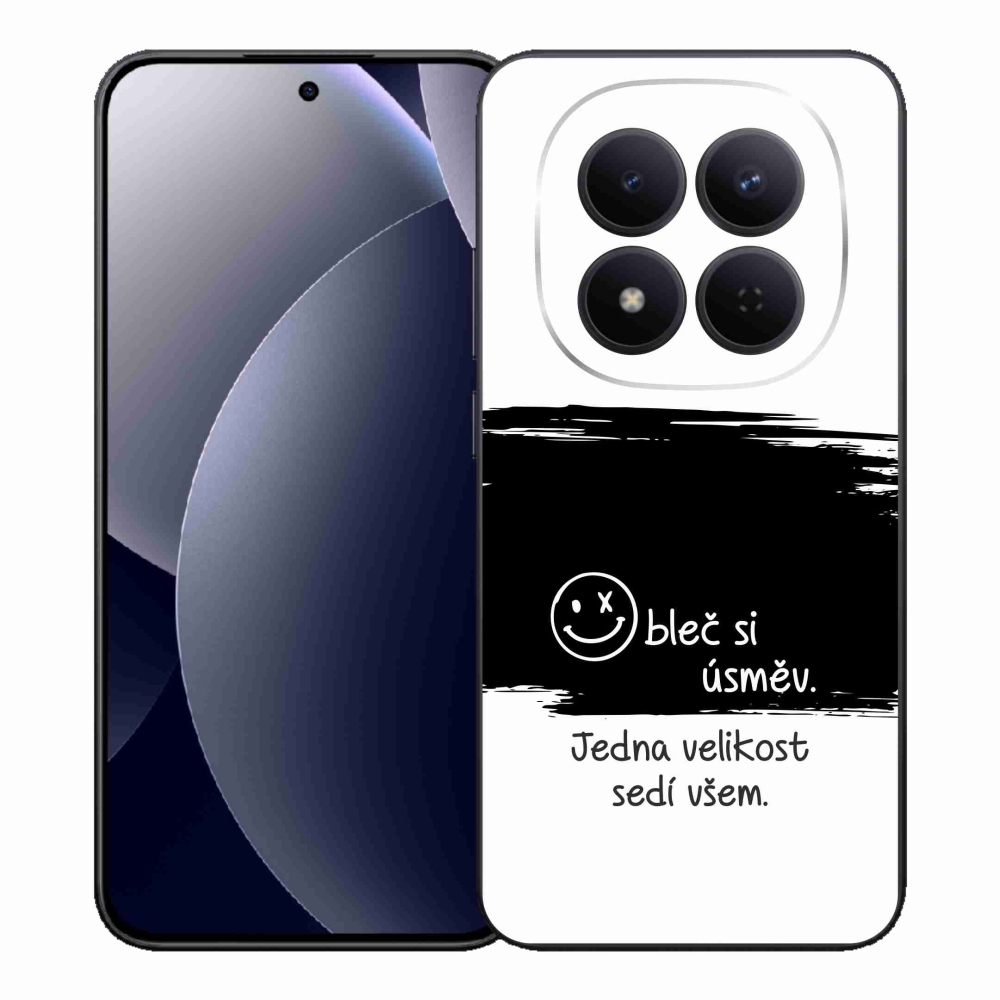 Gél borító mmCase a Xiaomi Redmi Note 15 Pro 5G-hez - vicces szöveg 8 fekete és fehér háttérrel