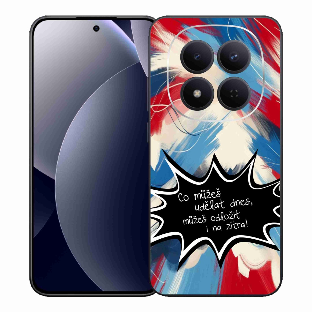 Gél borító mmCase a Xiaomi Redmi Note 15 Pro 5G-hez - vicces szöveg 9 fekete háttérrel