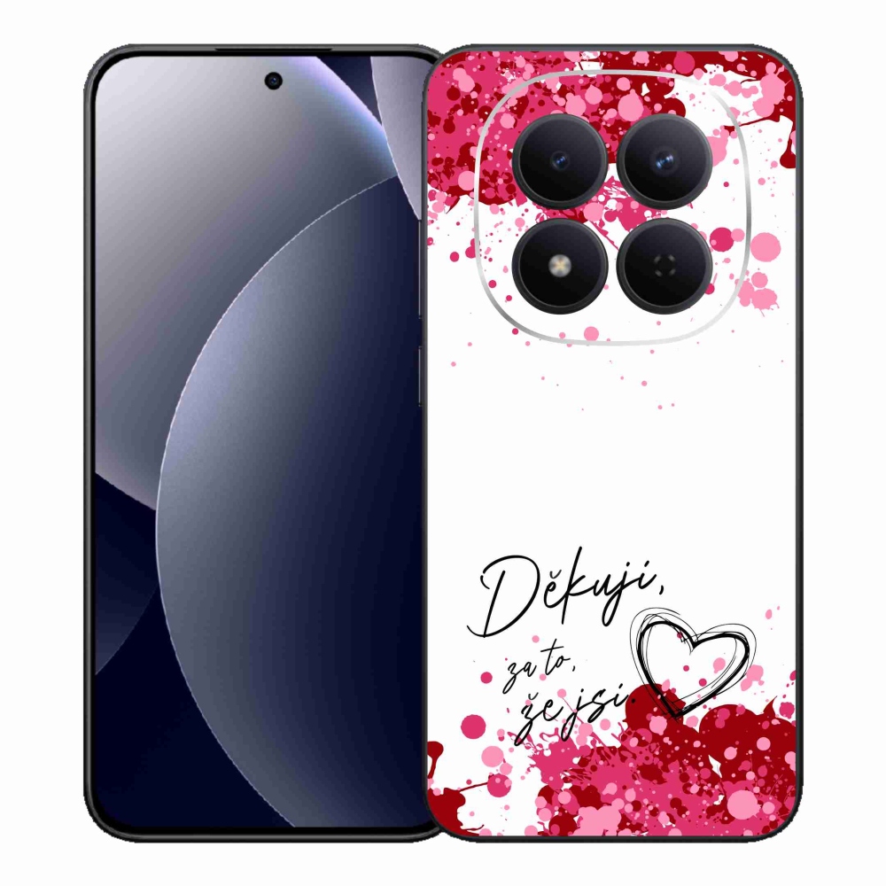 Gél borító mmCase a Xiaomi Redmi Note 15 Pro 5G-hez - szerelmes szöveg 2 fehér háttérrel