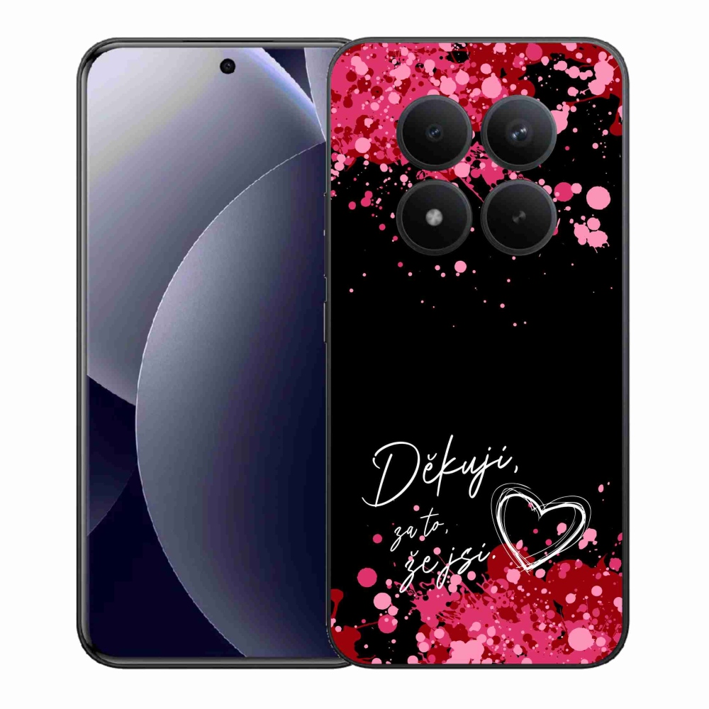 Gél borító mmCase a Xiaomi Redmi Note 15 Pro+ 5G/Xiaomi Poco M8 Pro 5G - szerelem szöveg 2 fekete háttérrel