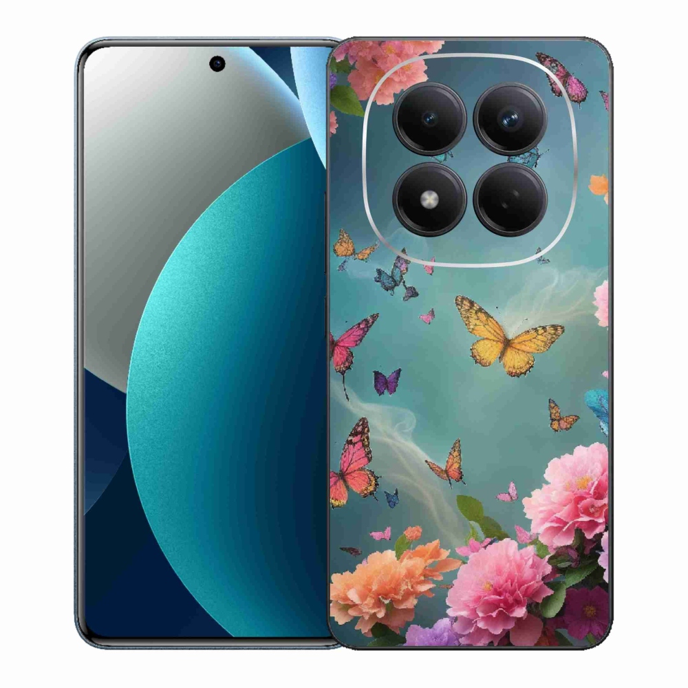 Gél borítás mmCase a Xiaomi Redmi Note 15 Pro számára - színes virágok és pillangók