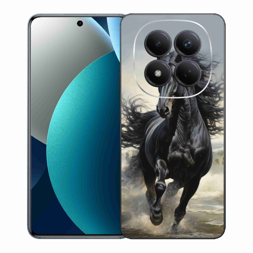 Gél borítás mmCase a Xiaomi Redmi Note 15 Pro - futó fekete lóhoz