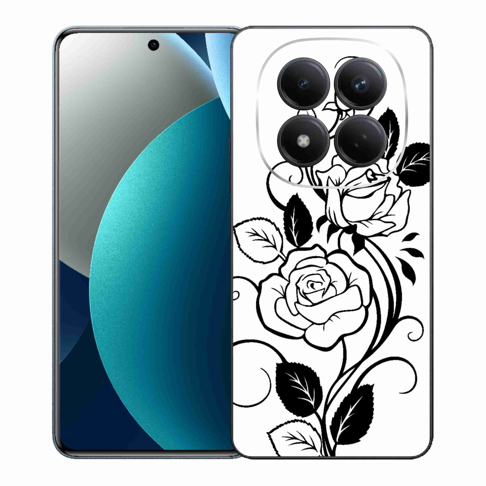 Gél borítás mmCase a Xiaomi Redmi Note 15 Pro számára - fekete és fehér rózsa