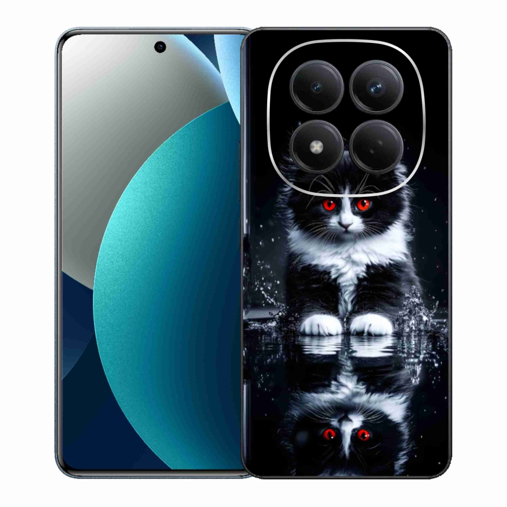 Gél borítás mmCase a Xiaomi Redmi Note 15 Pro számára - fekete-fehér cica