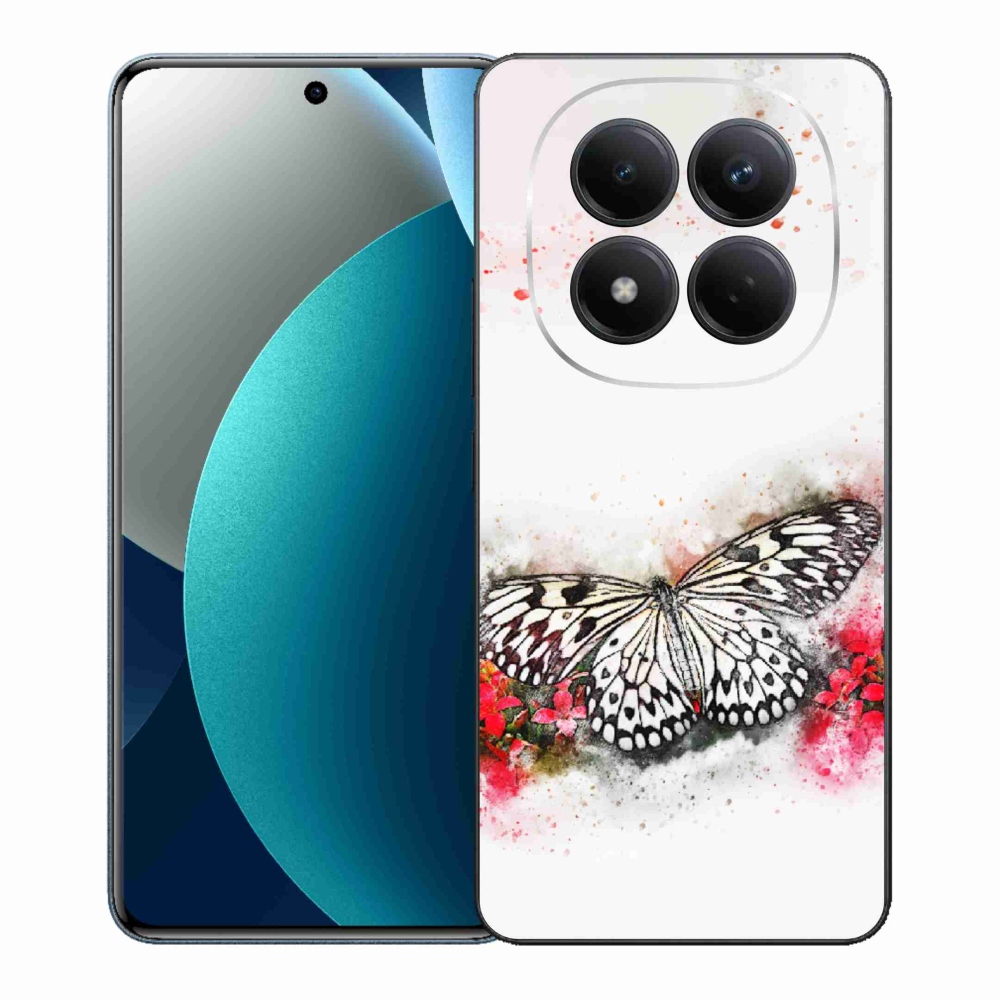 Gél borítás mmCase a Xiaomi Redmi Note 15 Pro számára - fekete és fehér pillangó