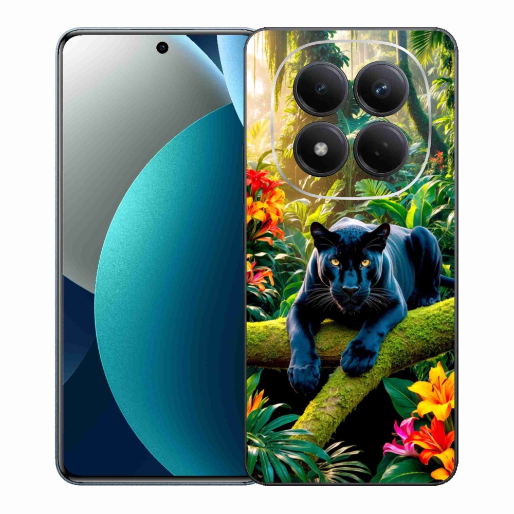 Gél borítás mmCase a Xiaomi Redmi Note 15 Pro számára - fekete párduc a dzsungelben