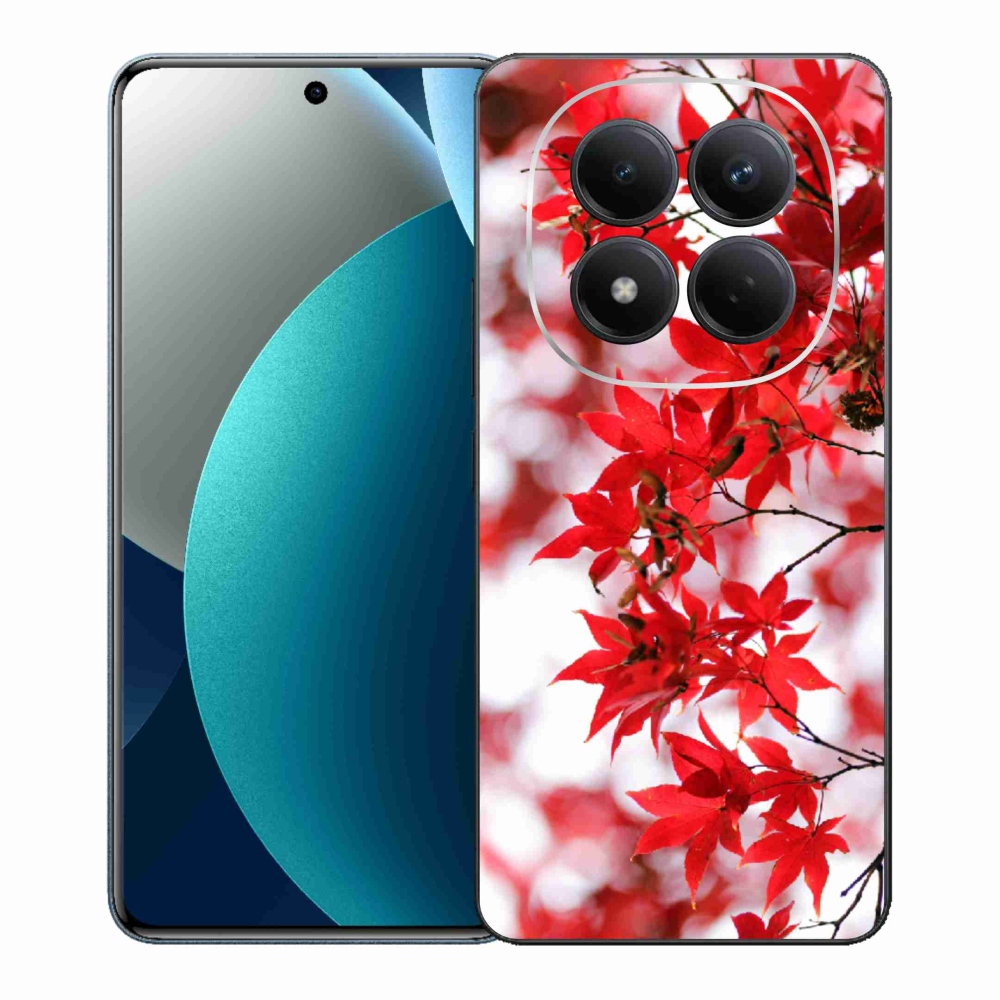 Gél borítás mmCase a Xiaomi Redmi Note 15 Pro számára - piros levelek