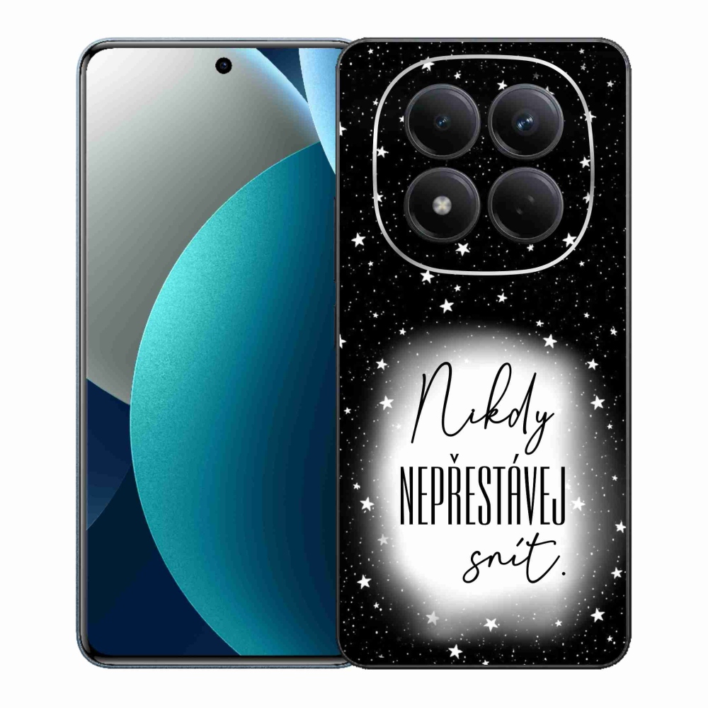 Gél borítás mmCase a Xiaomi Redmi Note 15 Pro készülékhez - idézet 1 fehér és fekete háttérrel