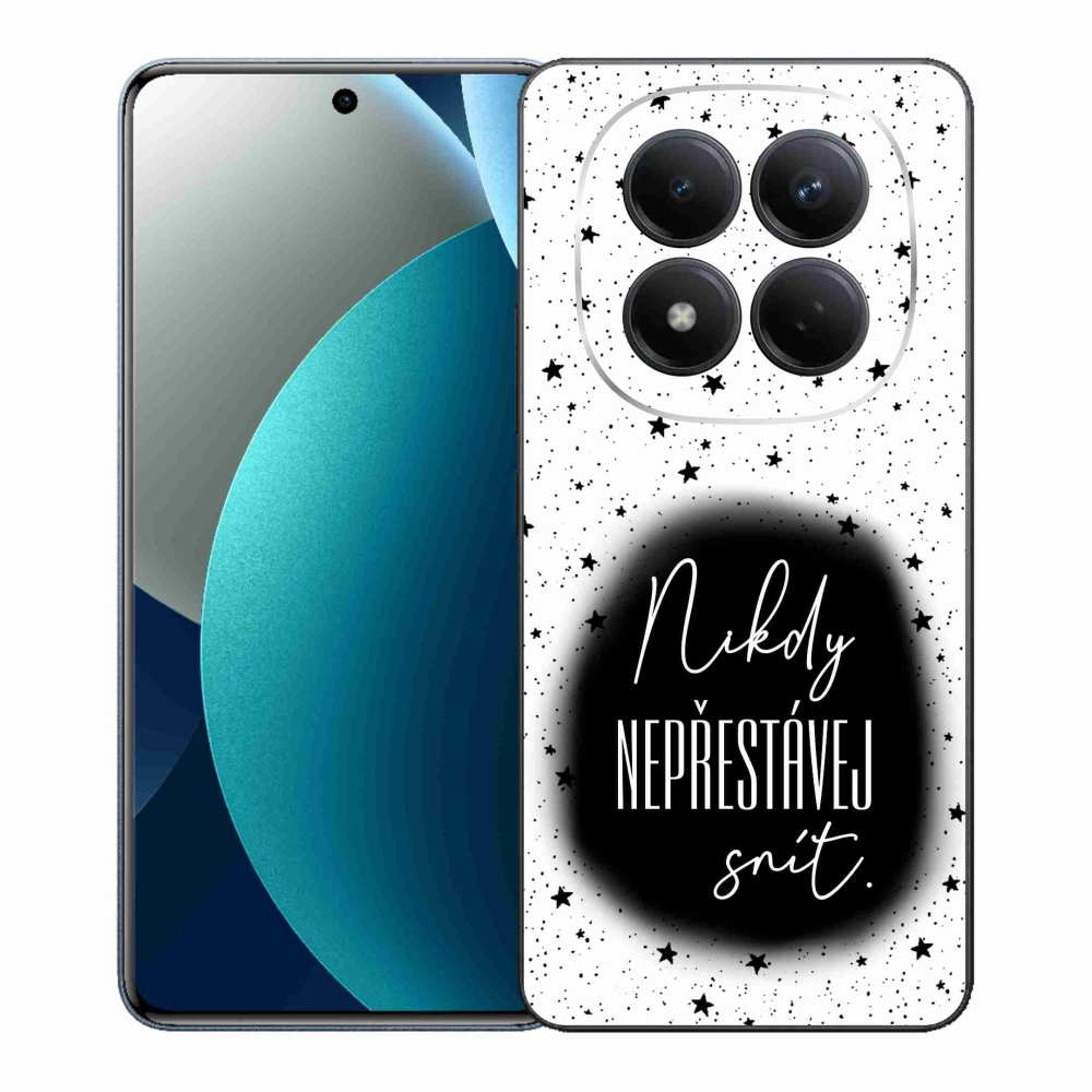 Gél borítás mmCase a Xiaomi Redmi Note 15 Pro készülékhez - idézet 1 fekete és fehér háttérrel