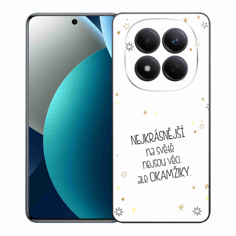 Gél borítás mmCase a Xiaomi Redmi Note 15 Pro készülékhez - idézet 4 fehér háttér