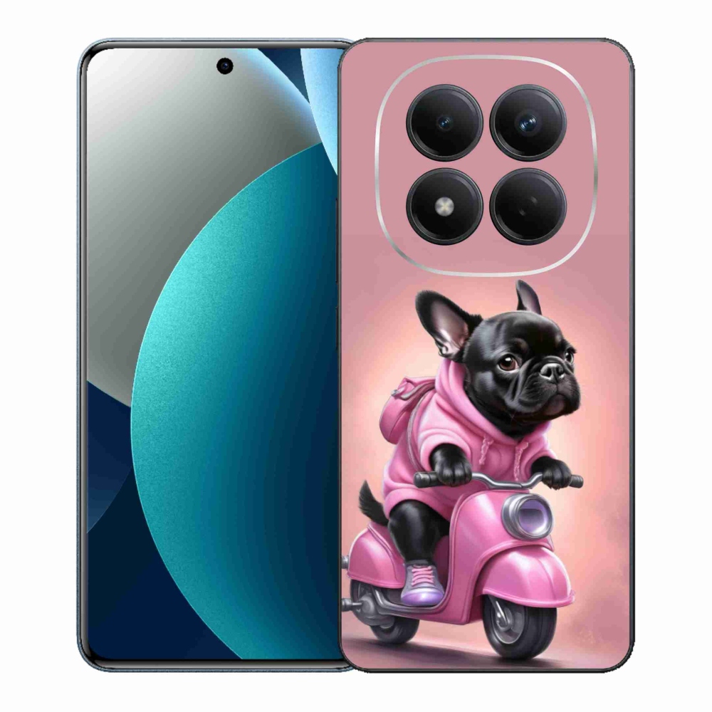 Gél borítás mmCase a Xiaomi Redmi Note 15 Pro-hoz - Francia bulldog egy robogón