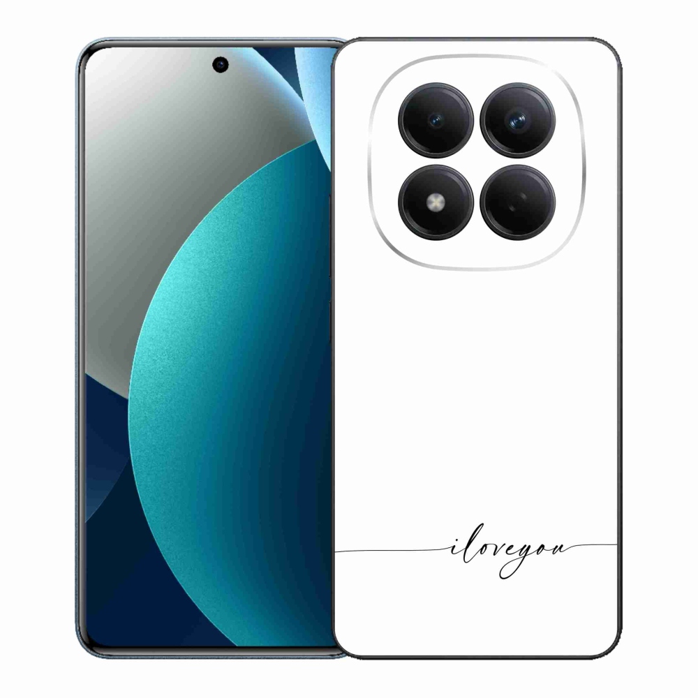 Gél borítás mmCase a Xiaomi Redmi Note 15 Pro-hoz - I love you fehér háttérrel